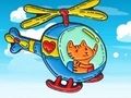Permainan Buku Mewarnai: Helikopter Mengemudi Kucing  secara online