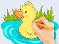 Permainan Buku Mewarnai: Berenang Bayi Bebek  secara online
