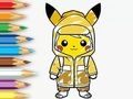 Permainan Buku Mewarnai: Jas Hujan Pikachu  secara online