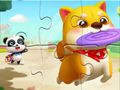 Permainan Puzzle Jigsaw: Panda Kecil Bermain Dengan Hewan Peliharaan  secara online