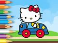 Permainan Buku Mewarnai: Hello Kitty Mengemudi Mobil  secara online