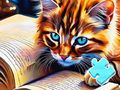 Permainan Puzzle Jigsaw: Membaca Kucing  secara online