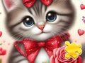 Permainan Teka-teki Jigsaw: Kucing Mawar  secara online