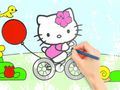 Permainan Buku Mewarnai: Bersepeda Hello Kitty  secara online