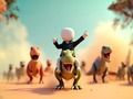 Permainan Stickman: Arena dinosaurus  secara online