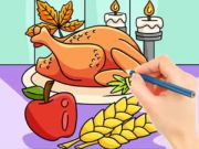 Permainan Buku Mewarnai: Makanan Kalkun Thanksgiving  secara online