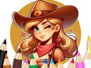 Permainan Buku mewarnai: Cowgirl  secara online