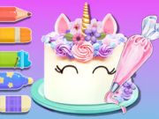 Permainan Buku mewarnai: kue unicorn  secara online