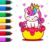 Permainan Buku mewarnai: cupcake unicorn  secara online