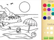 Permainan Buku mewarnai pantai untuk anak-anak secara online