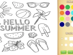 Permainan Hello Summer Coloring Book for Kids secara online