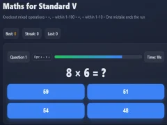 Permainan Maths for Standard V secara online