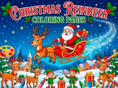 Permainan Christmas Reindeer Coloring Pages secara online