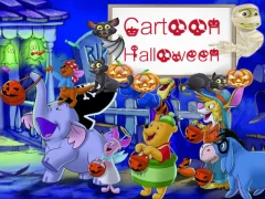 Permainan Cartoon Halloween Slide Puzzle secara online