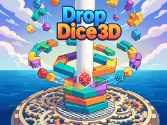 Permainan Drop Dice 3D secara online