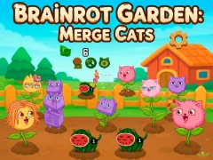 Permainan Brainrot Garden. Merge Cats secara online