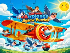 Permainan Cartoon Airplanes: Jigsaw Puzzles secara online