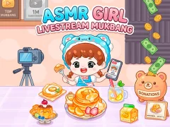 Permainan ASMR Girl: Livestream Mukbang secara online