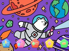 Permainan Color By Code Space Bear secara online
