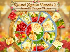 Permainan Round jigsaw Puzzle 2 - Assemble Bouquet flowers secara online