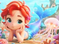 Permainan Jigsaw Puzzle: Chibi Mermaid Marshmallow Jellyfish secara online