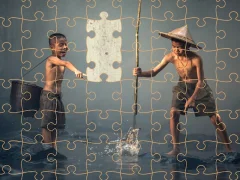 Permainan Children Fishing Teamwork Jigsaw secara online