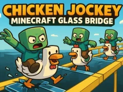 Permainan Chicken Jockey: Minecraft Glass Bridge secara online
