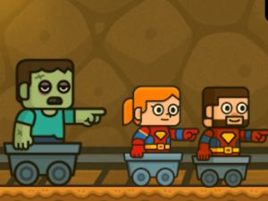 Permainan 2 pemain blockminer melarikan diri  secara online