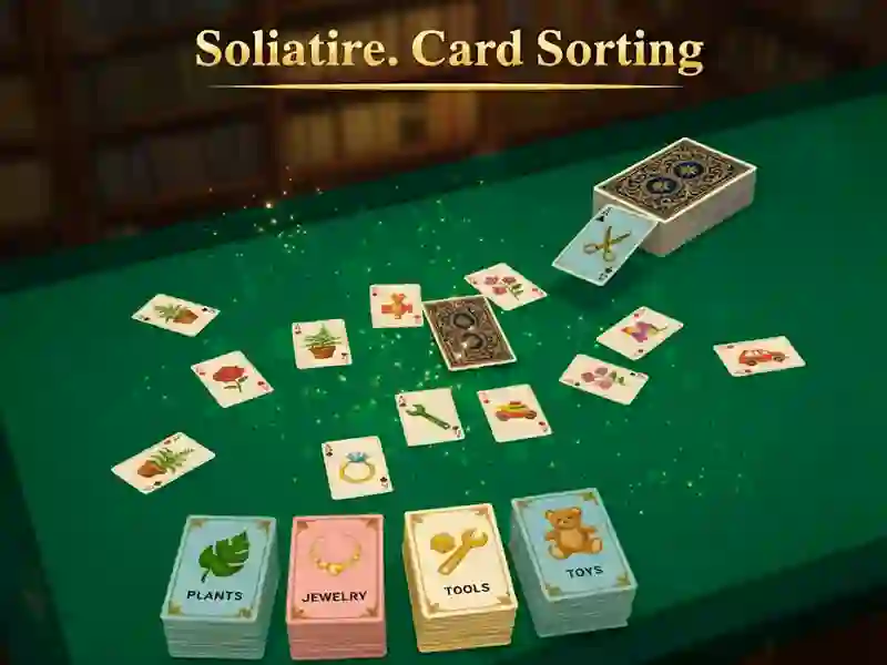 Permainan Solitaire. Card Sorting secara online