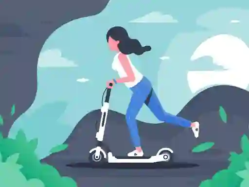 Permainan Electric scooter rides jigsaw secara online