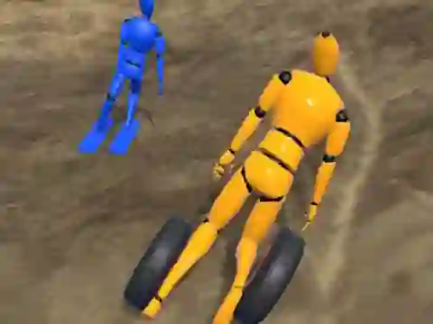 Permainan Ragdoll Racing: Extreme Downhill secara online