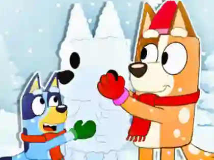 Permainan Jigsaw Puzzle: Bluey Christmas Snowman secara online