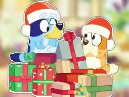 Permainan Jigsaw Puzzle: Bluey Christmas Unboxing secara online