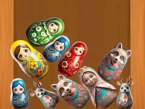 Permainan Merge Matreshki secara online