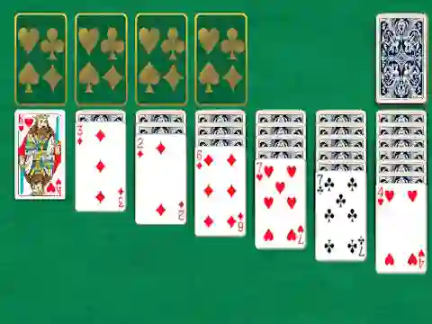 Permainan Klondike Classic Solitaire secara online