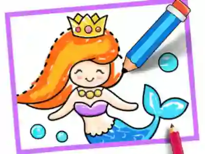 Permainan Toddler Drawing: Mermaid secara online