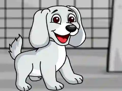 Permainan Rescue the White Puppy from Cage secara online