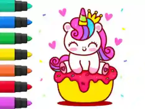 Permainan Coloring Book: Unicorn Cupcake secara online