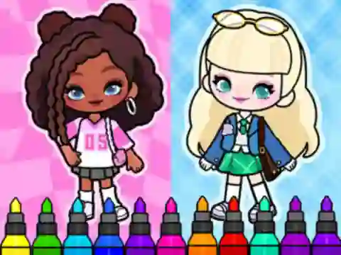 Permainan Coloring Book: Aha World Sporty Girl secara online