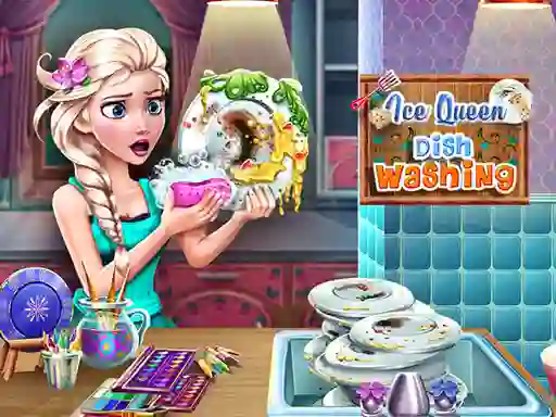 Permainan Ice Queen Dish Washing secara online