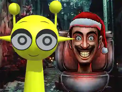 Permainan Sprunki in Backrooms Christmas Skibidi secara online