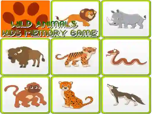 Permainan Wild Animals Kids Memory game secara online