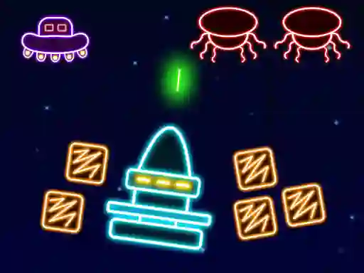 Permainan Neon Invaders secara online