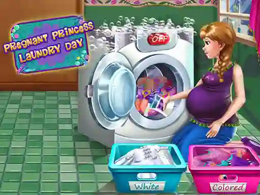 Permainan Pregnant Princess Laundry Day secara online