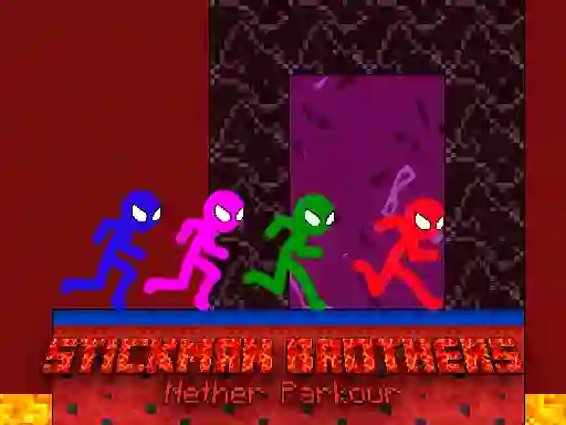 Permainan Stickman Brothers Nether Parkour secara online