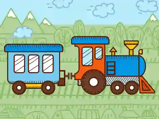 Permainan Trains For Kids Coloring secara online