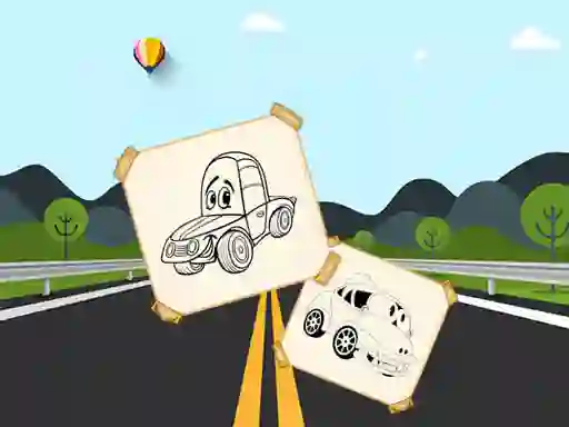 Permainan Funny Cars For Kids Coloring secara online