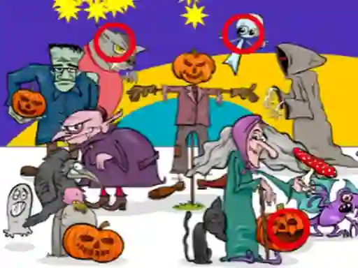 Permainan Find 5 Differences Halloween secara online