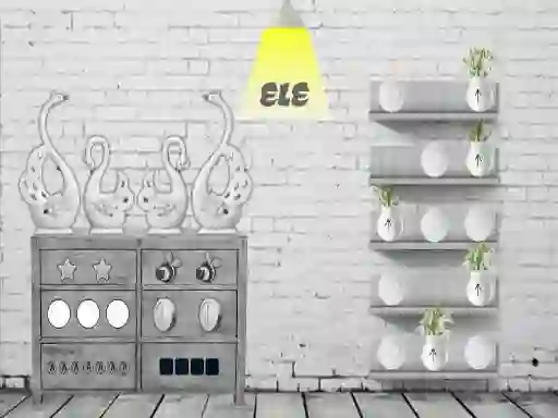 Permainan Black and white House Escape secara online
