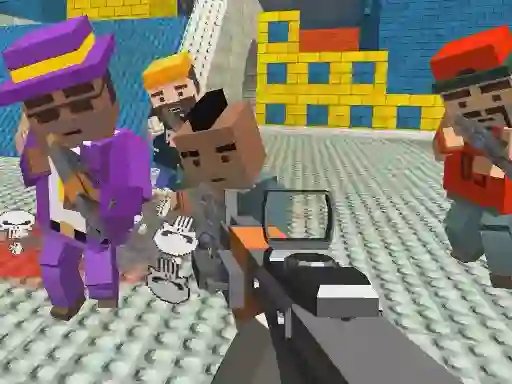 Permainan GunGame shooting warfare: blocky gangster secara online